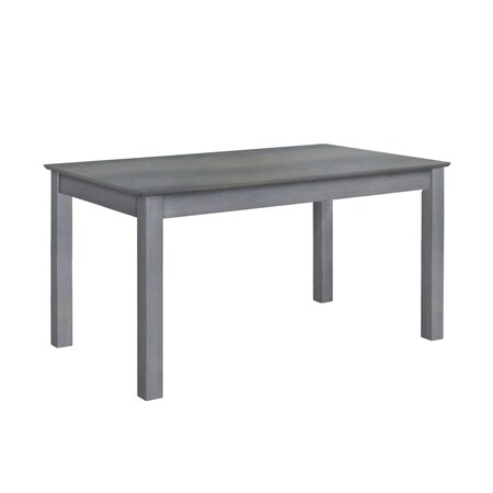 Monarch Specialties Dining Table, 60 in. Rectangular, Kitchen, Dining Room, Grey Veneer, Wood Legs, Transitional I 1430